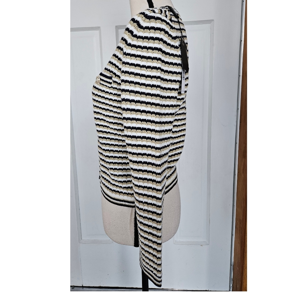 NWT Elie Tahari Gold Button Cardigan, Small - Picture 4 of 12